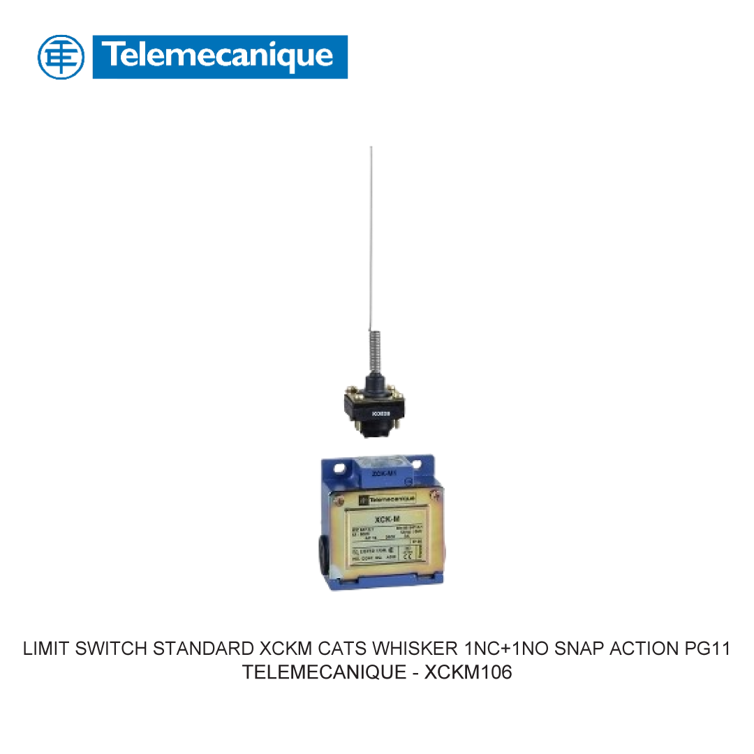 LIMIT SWITCH STANDARD XCKM CATS WHISKER 1NC+1NO SNAP ACTION PG11