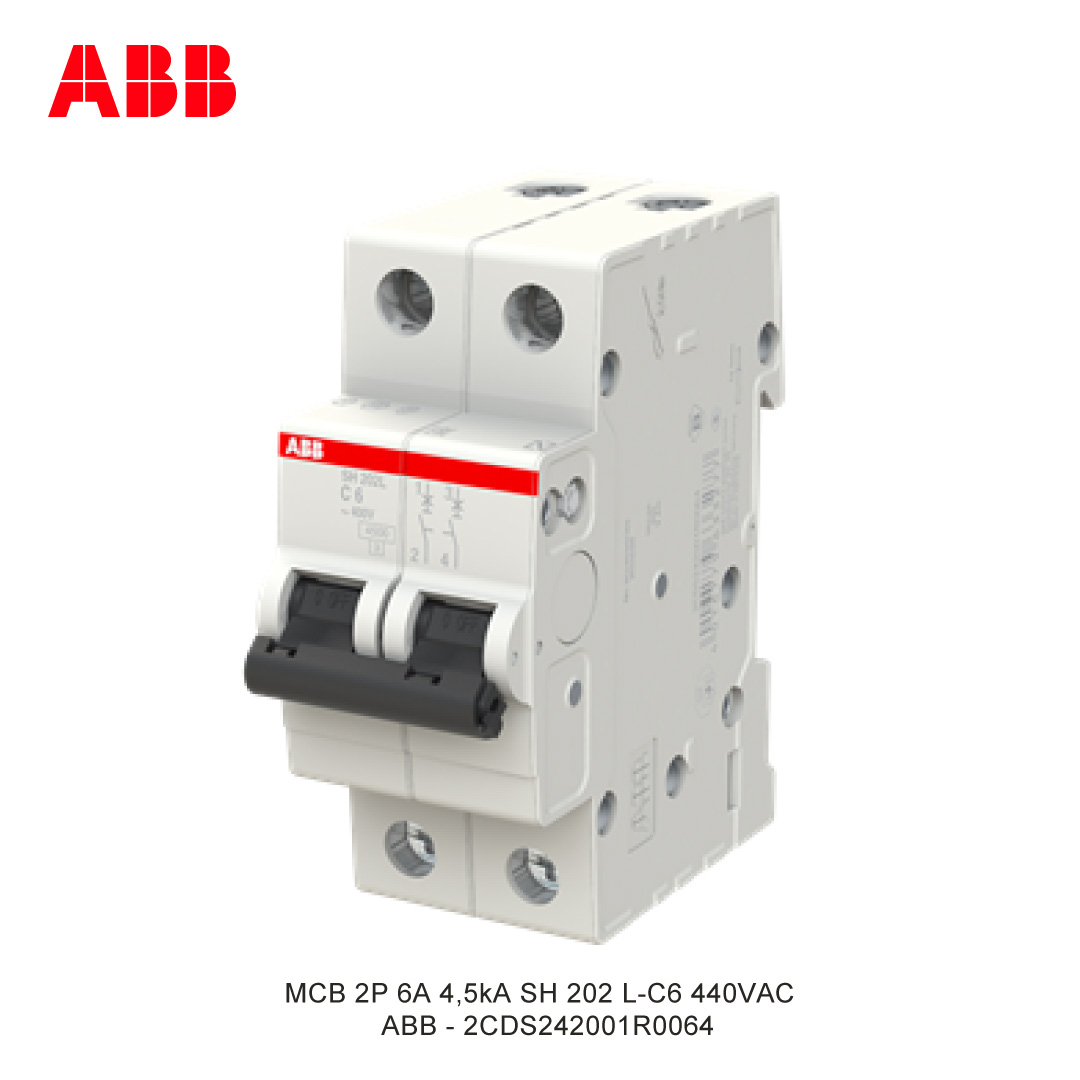 MCB 2P 6A 4,5kA KURVA C