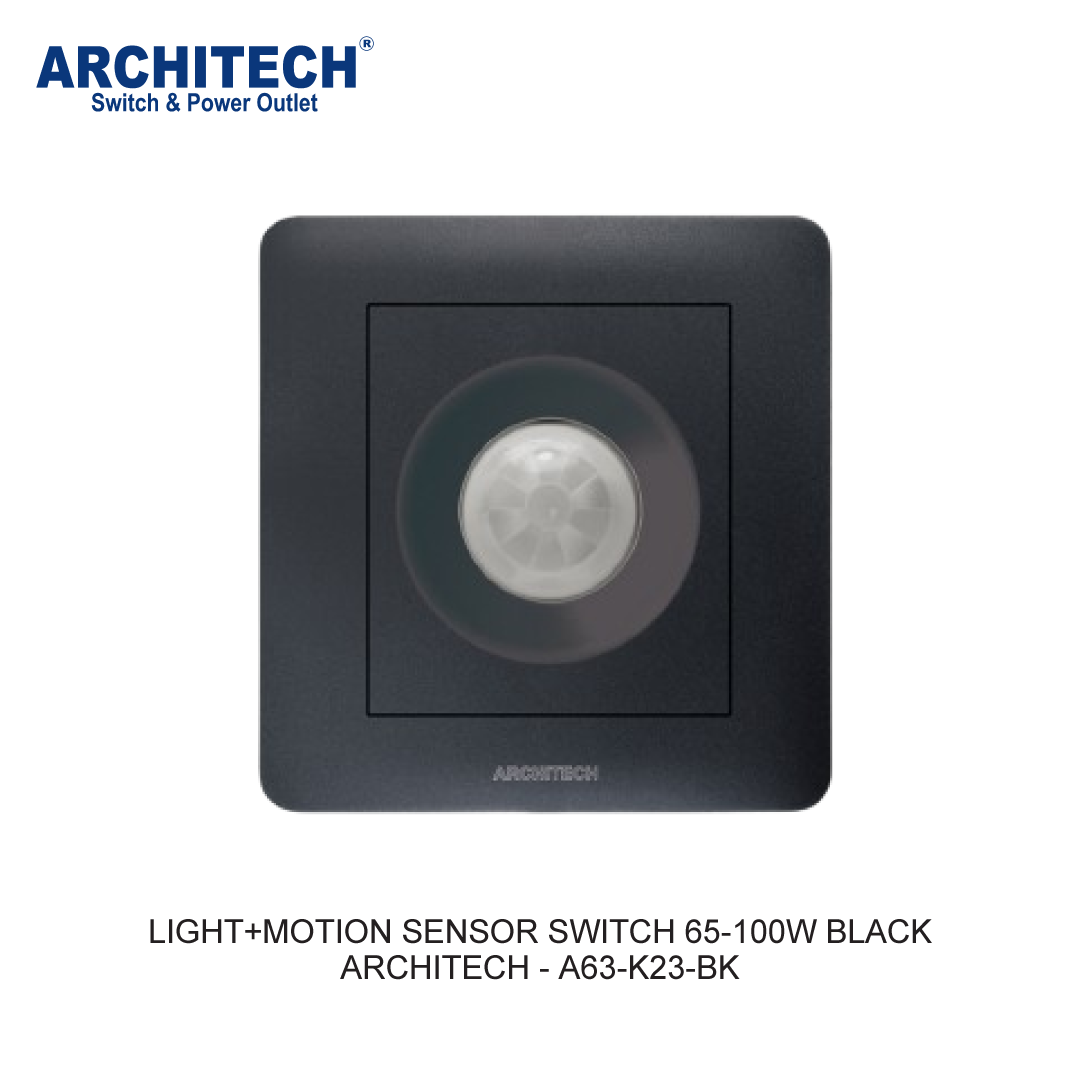 LIGHT+MOTION SENSOR SWITCH 65-100W BLACK