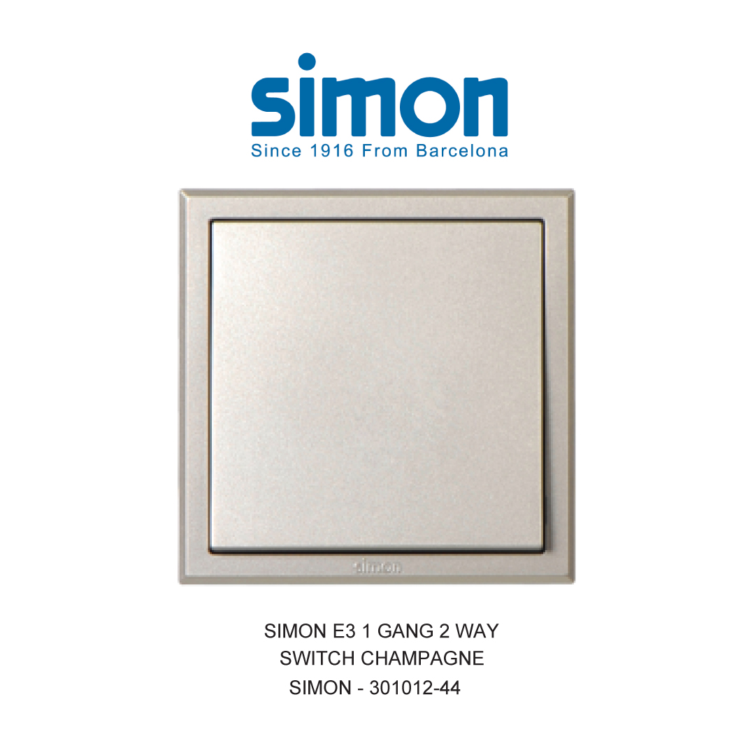 SIMON E3 SAKELAR 1 GANG 2 ARAH CHAMPAGNE
