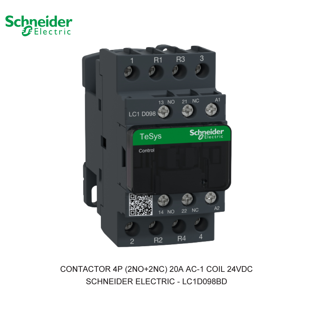 CONTACTOR 4P (2NO+2NC) 20A AC-1 COIL 24VDC