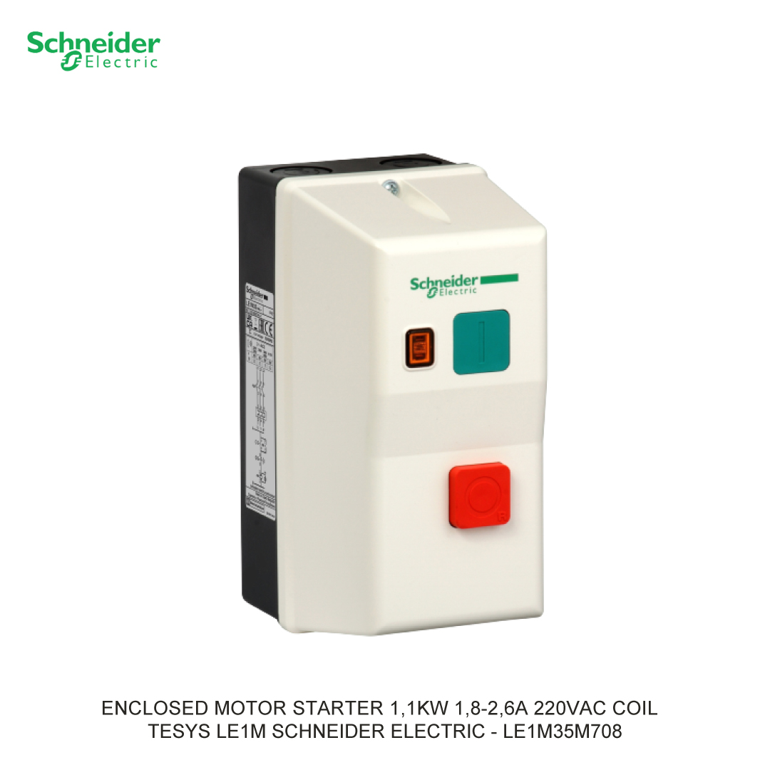ENCLOSED MOTOR STARTER 1,1KW 1,8-2,6A 220VAC COIL