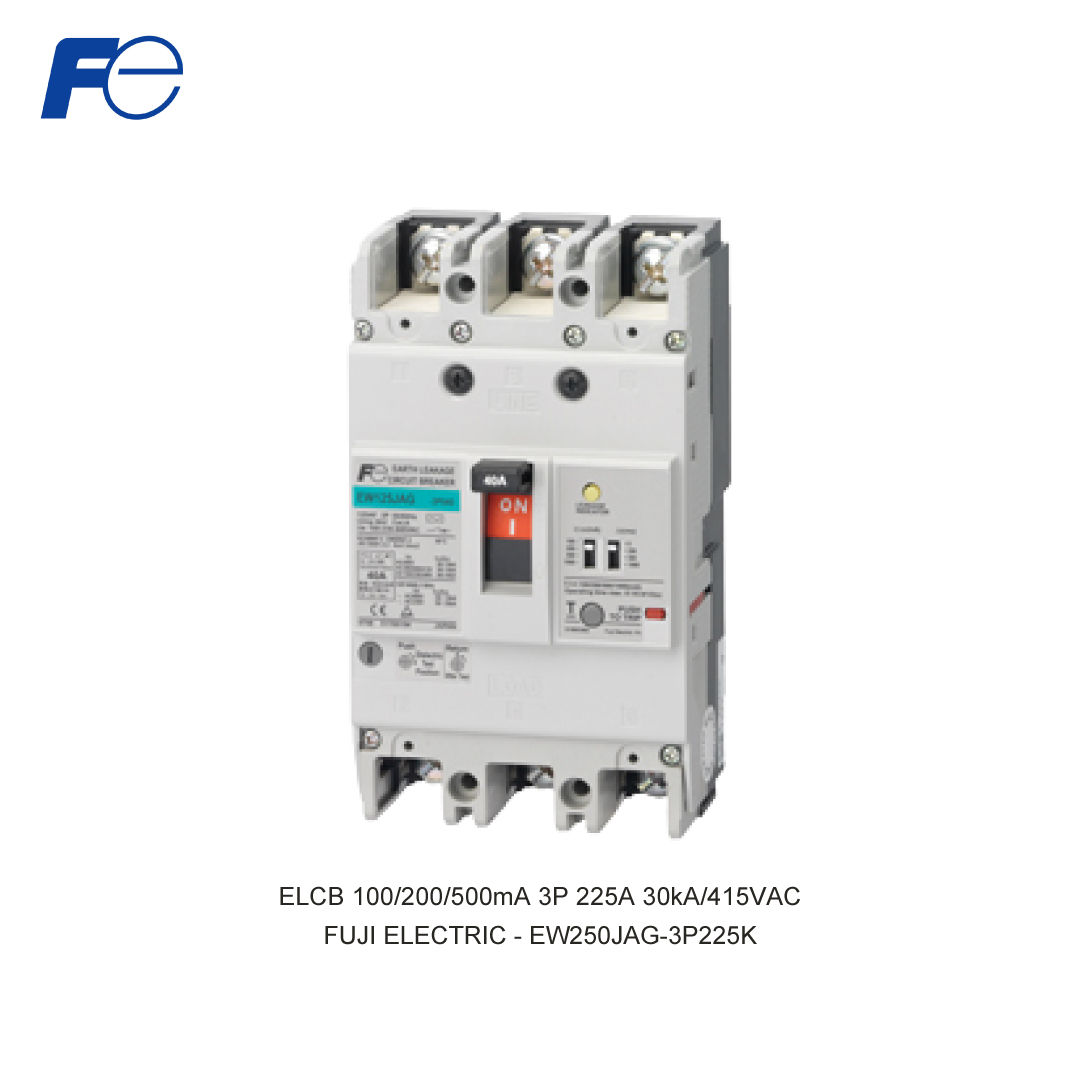 ELCB 100/200/500mA 3P 225A 30kA/415VAC
