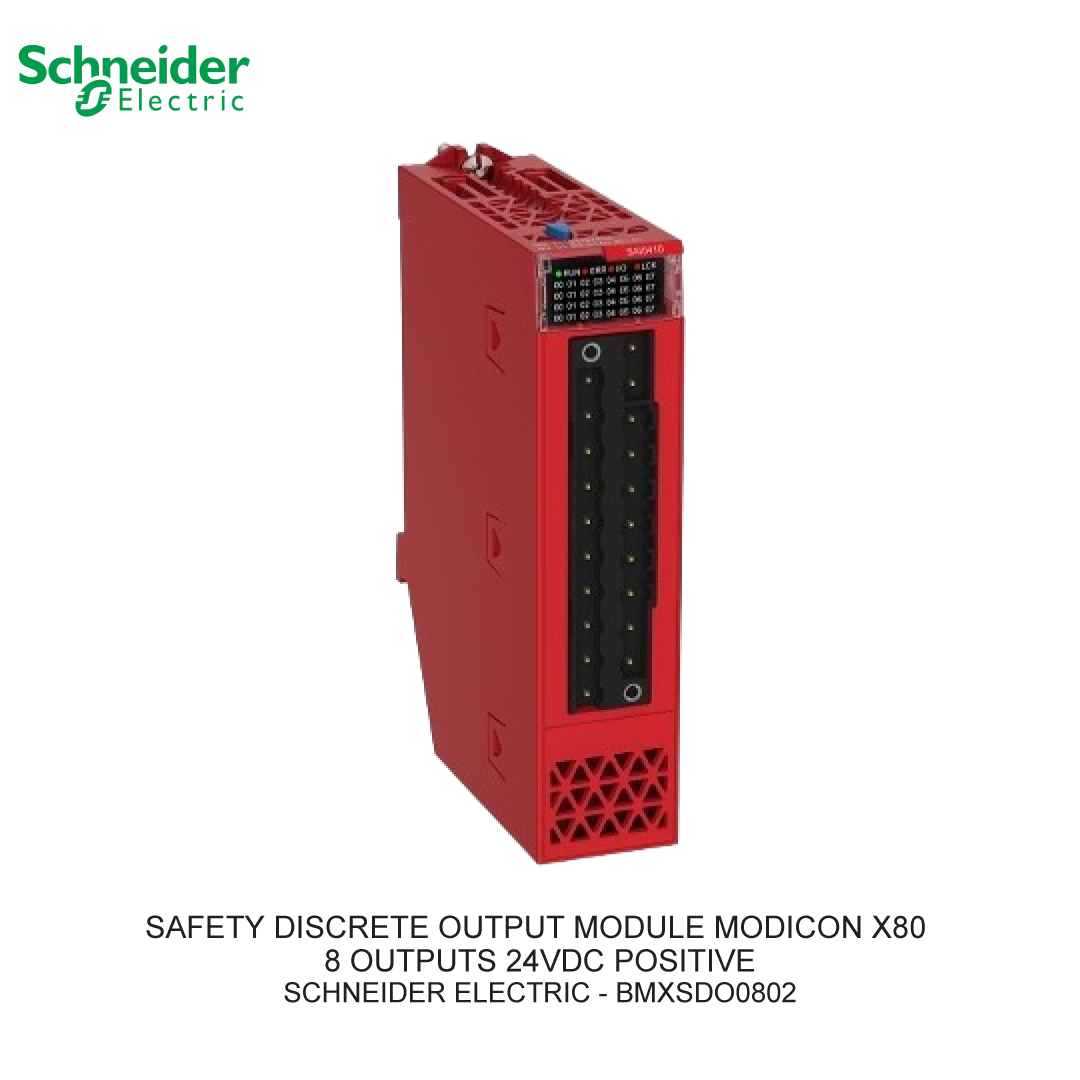 SAFETY DISCRETE OUTPUT MODULE MODICON X80 8 OUTPUTS 24VDC POSITIVE