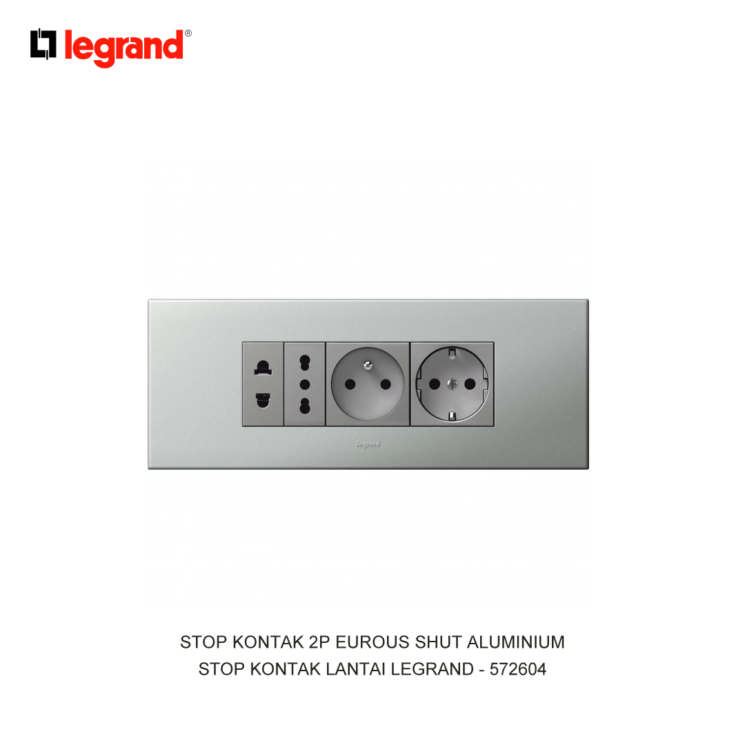 SOCKET 2P EUROUS SHUT ALUMINIUM