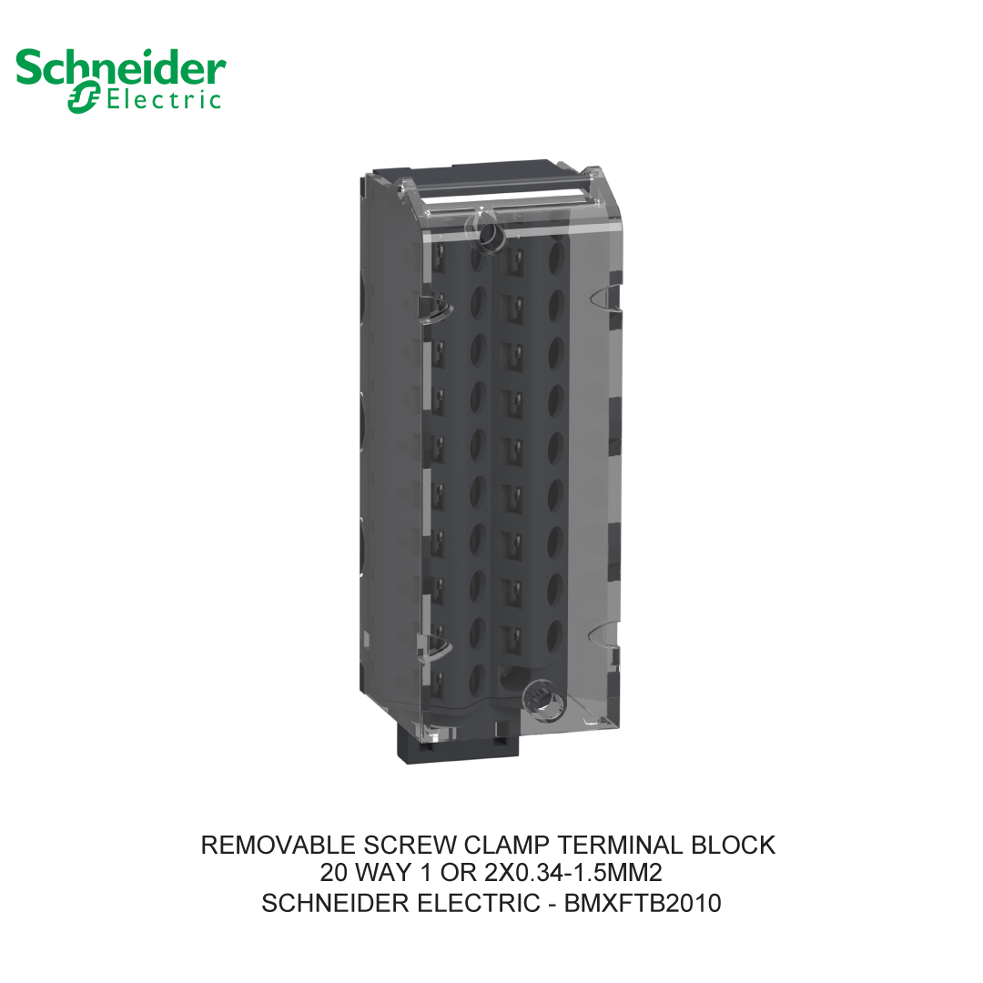 REMOVABLE SCREW CLAMP TERMINAL BLOCK 20 WAY 1 OR 2X0.34-1.5MM2