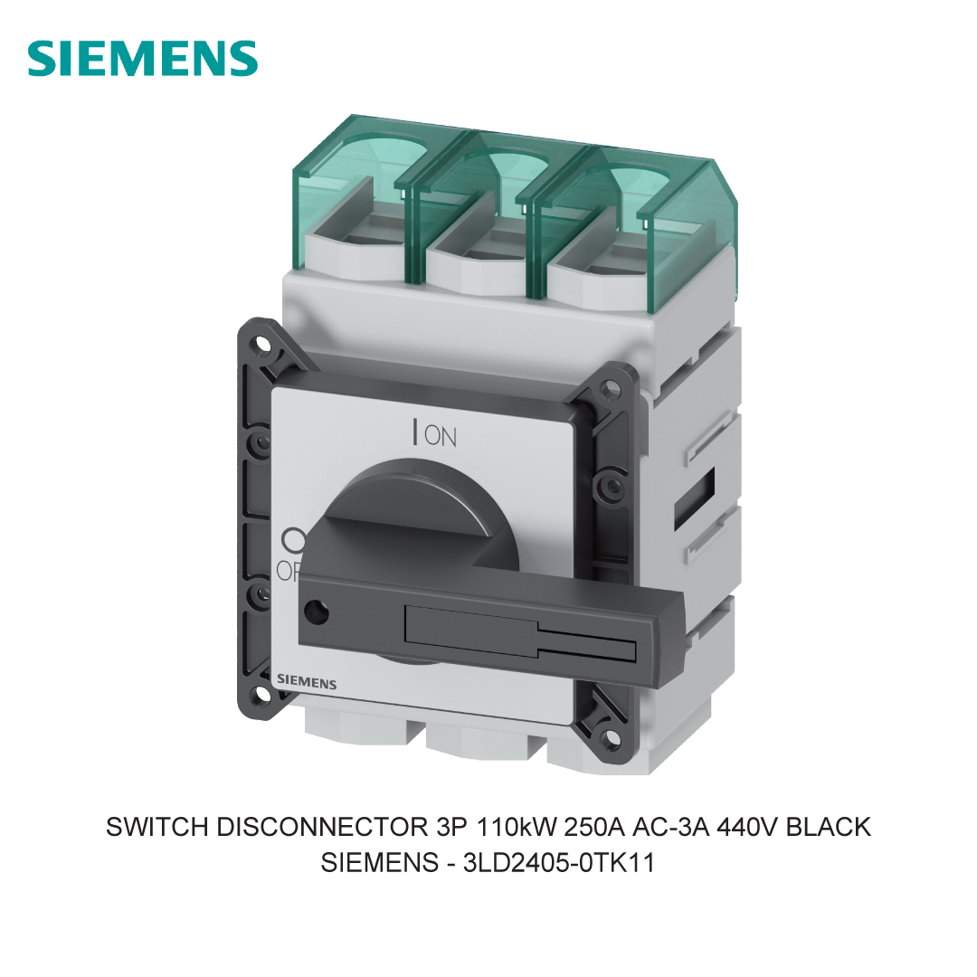 SWITCH DISCONNECTOR 3P 110kW 250A AC-3A 440V BLACK