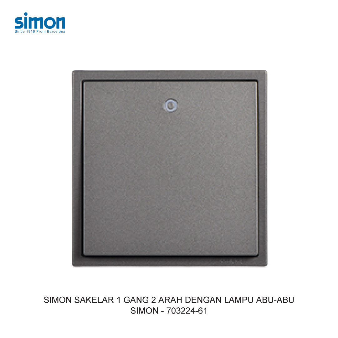 SIMON i7 SAKELAR 1 GANG 2 ARAH DENGAN LAMPU ABU-ABU