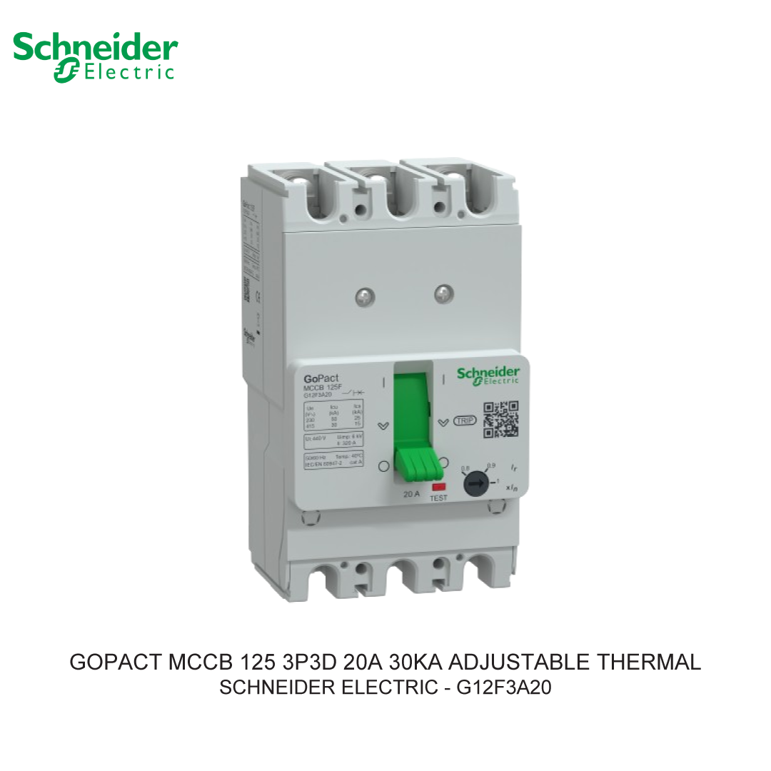 GOPACT MCCB 3P3D 20A 30KA ADJUSTABLE THERMAL