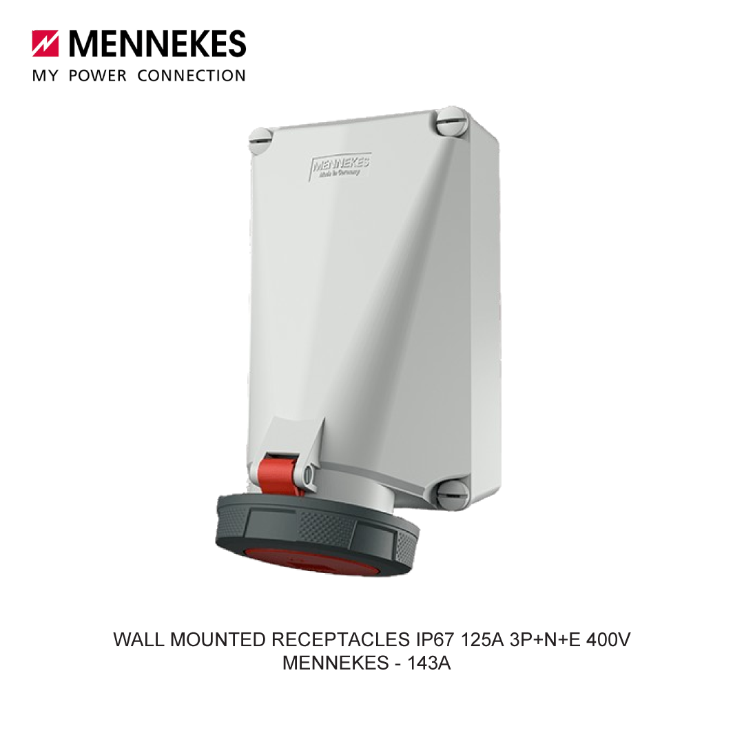 WALL MOUNTED RECEPTACLES IP67 125A 3P+N+E 400V