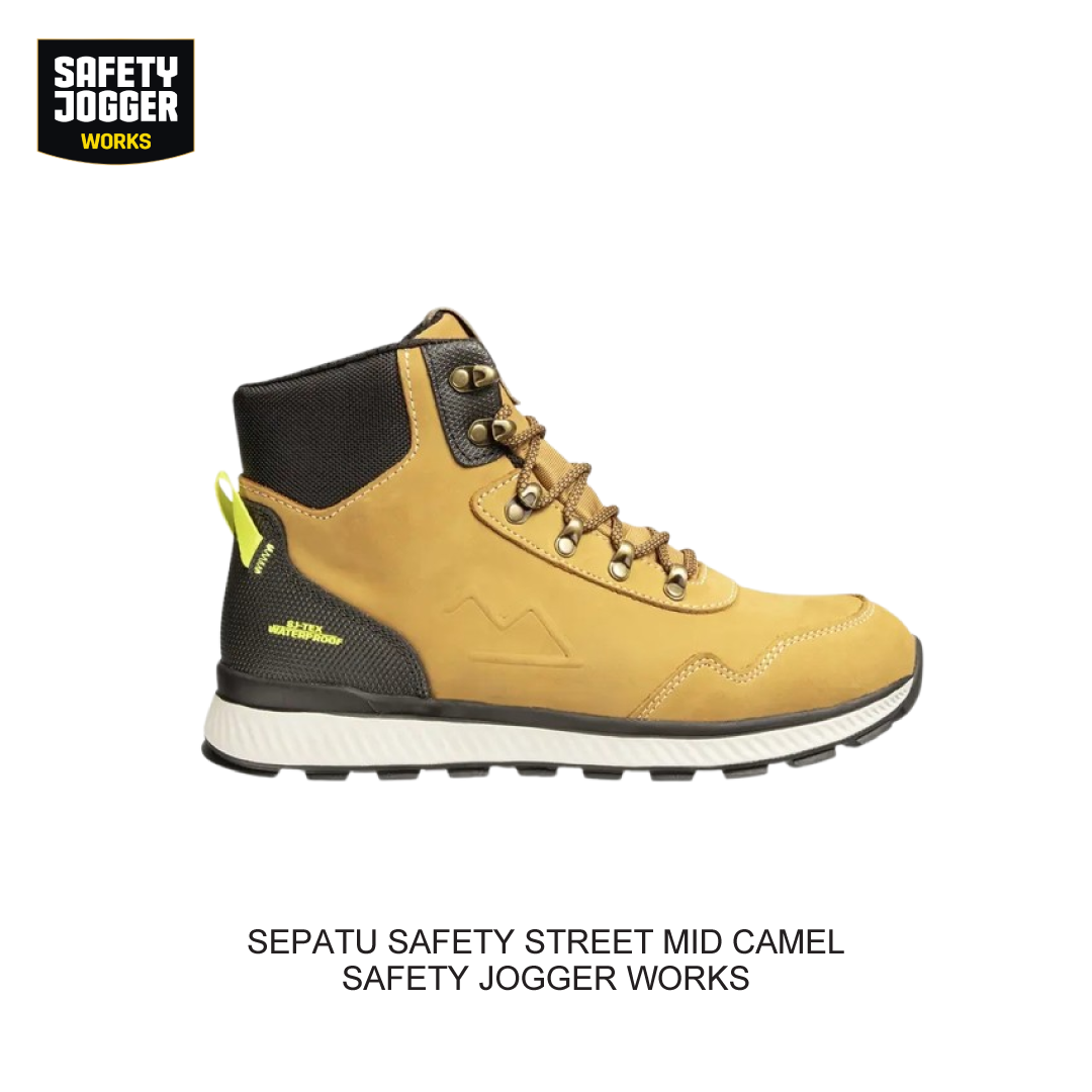 SEPATU SAFETY STREET MID CAMEL