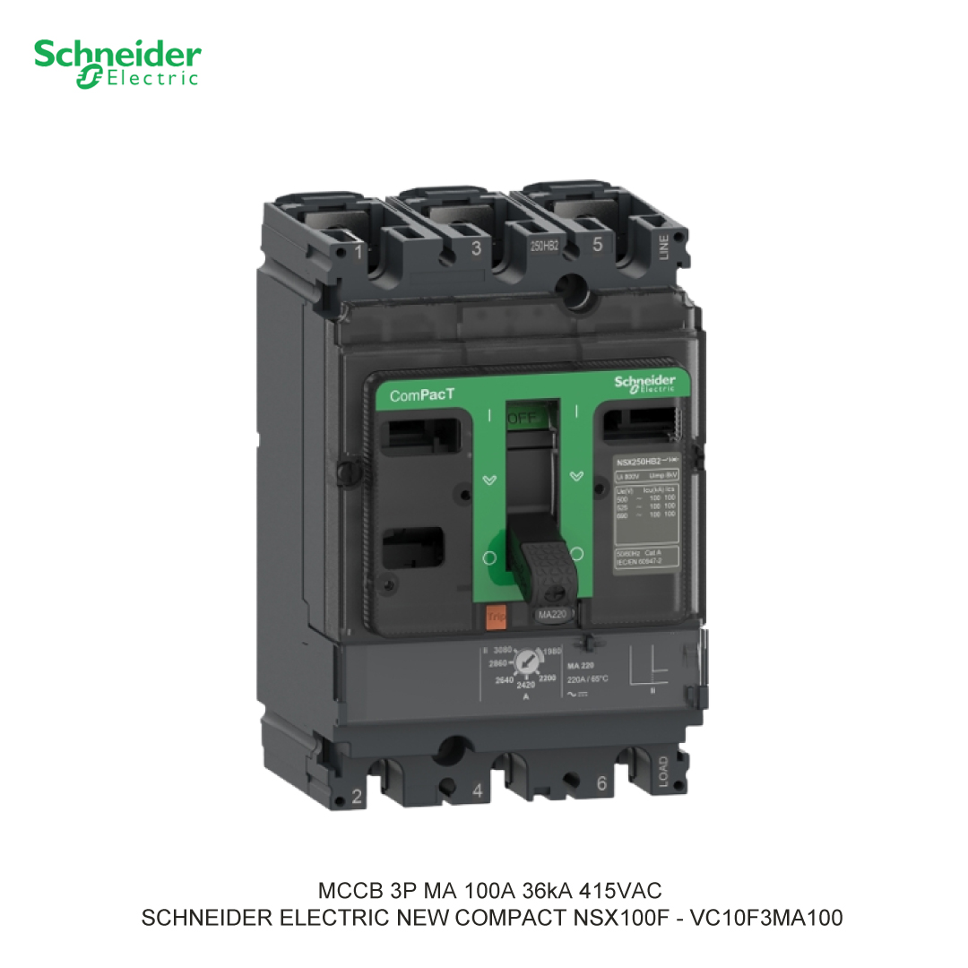 MCCB 3P MA 100A 36KA 415VAC