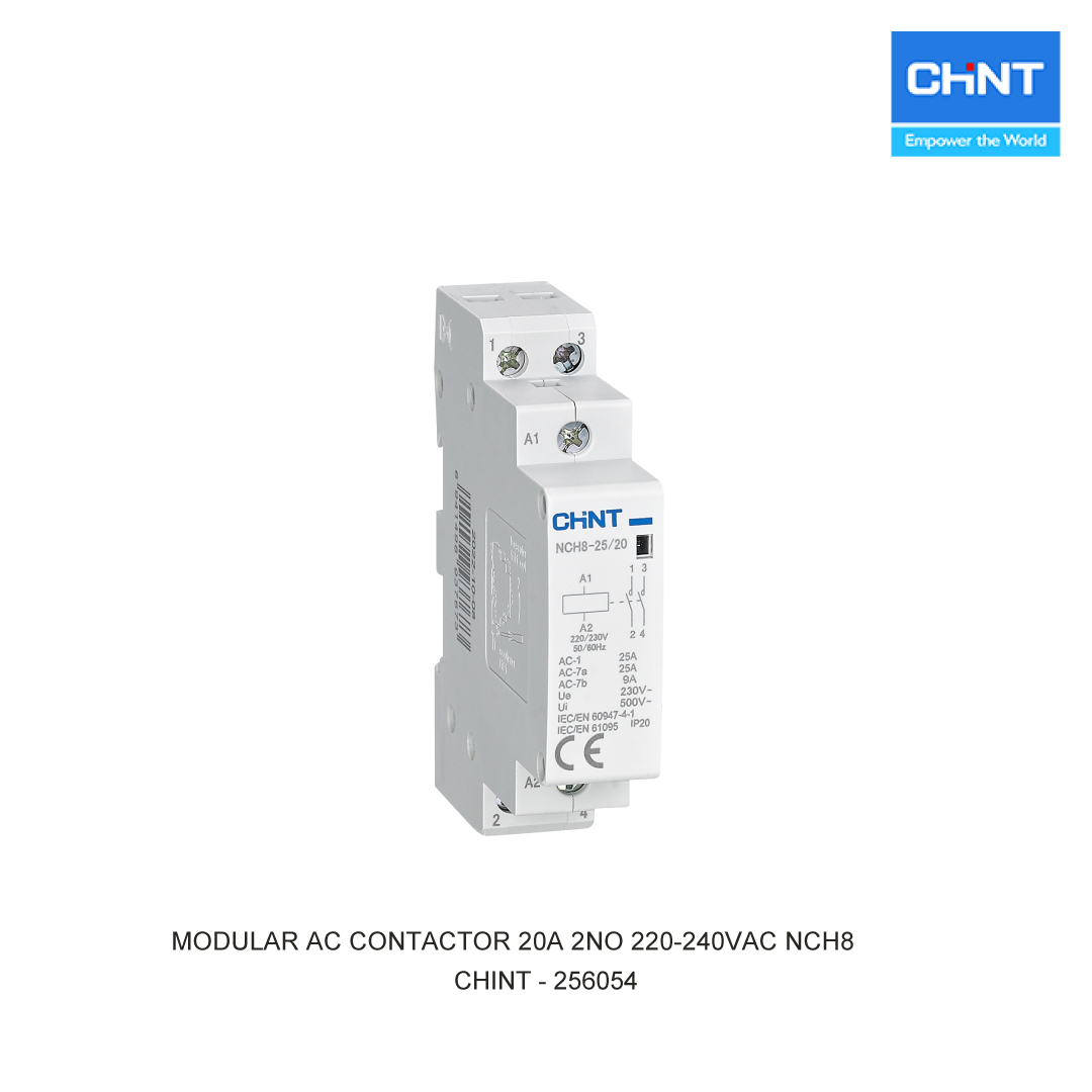 MODULAR AC CONTACTOR 20A 2NO 220-240VAC NCH8
