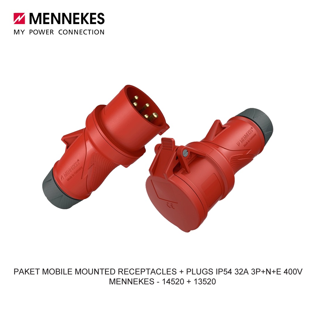 PAKET MOBILE MOUNTED RECEPTACLES + PLUGS IP54 32A 3P+N+E 400V