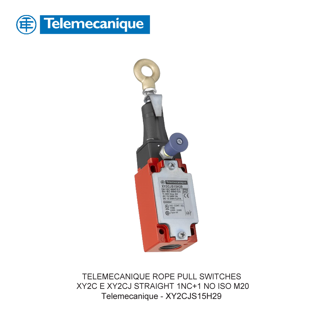 TELEMECANIQUE ROPE PULL SWITCHES XY2C E XY2CJ STRAIGHT 1NC+1 NO ISO M20