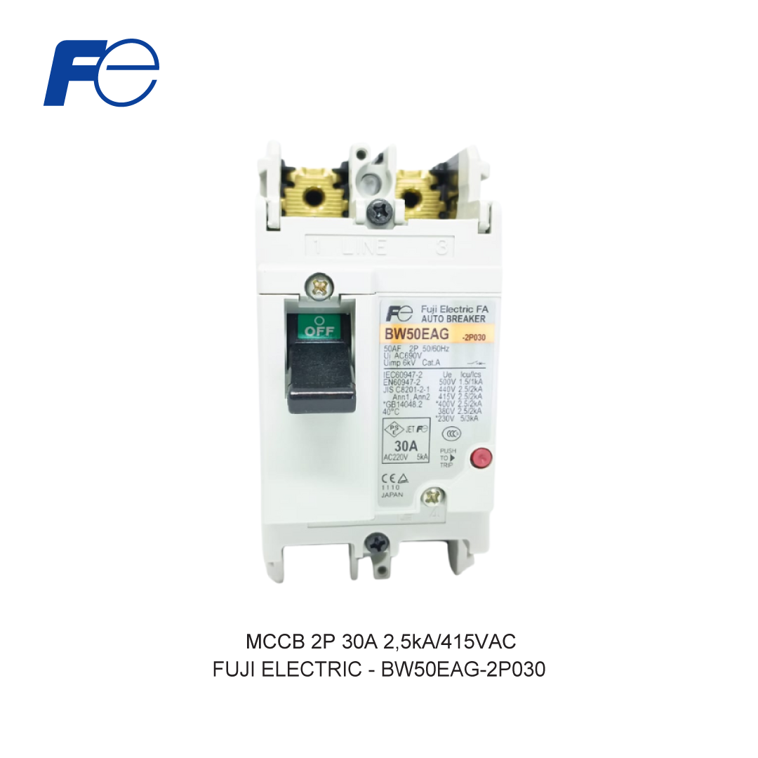 MCCB 2P 30A 2,5kA/415VAC
