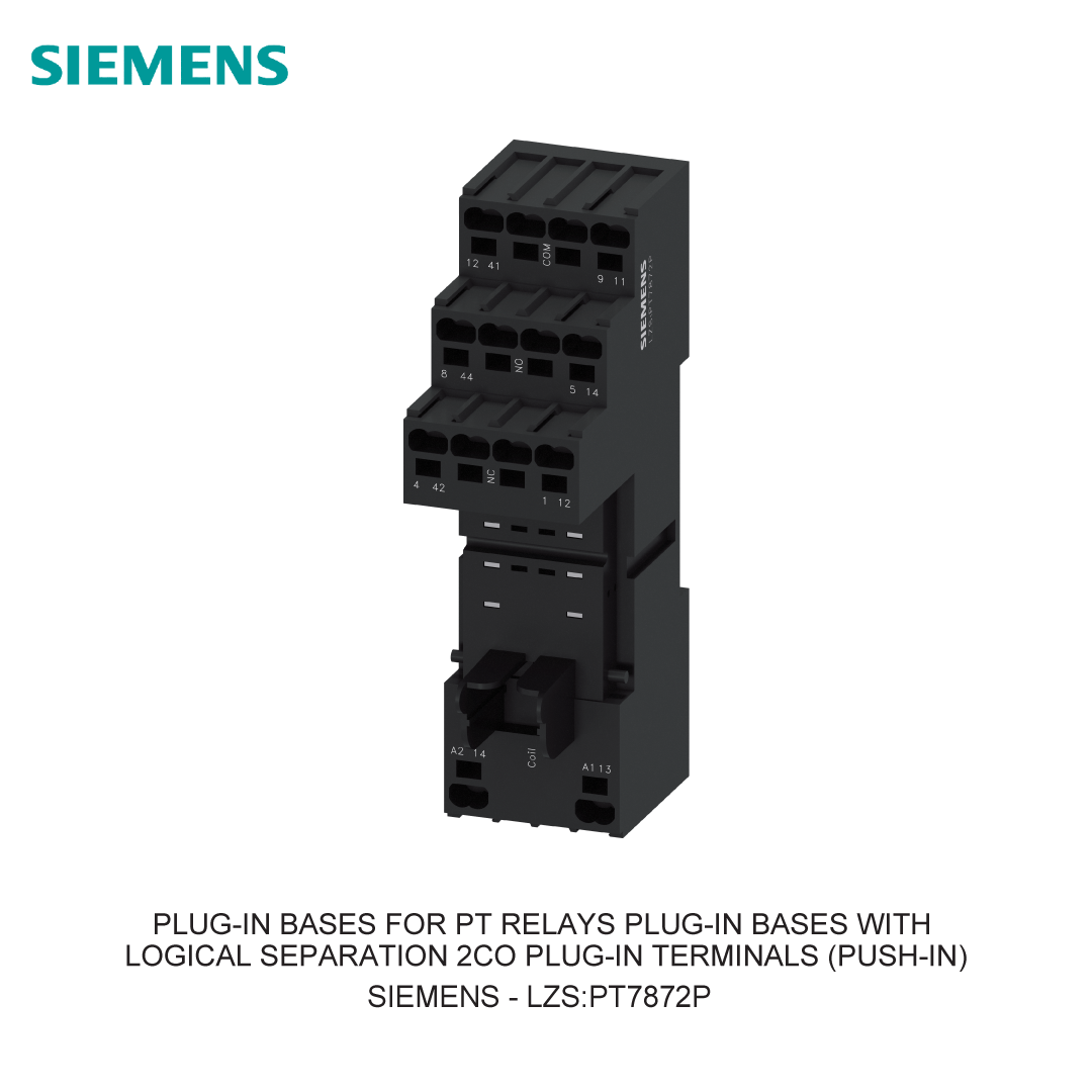 PLUG-IN BASES FOR PT RELAYS PLUG-IN BASES WITH LOGICAL SEPARATION 2CO PLUG-IN TERMINALS (PUSH-IN)