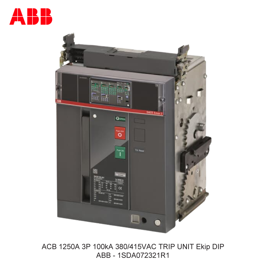 ACB 1250A 3P 100kA 380/415VAC TRIP UNIT Ekip DIP ABB