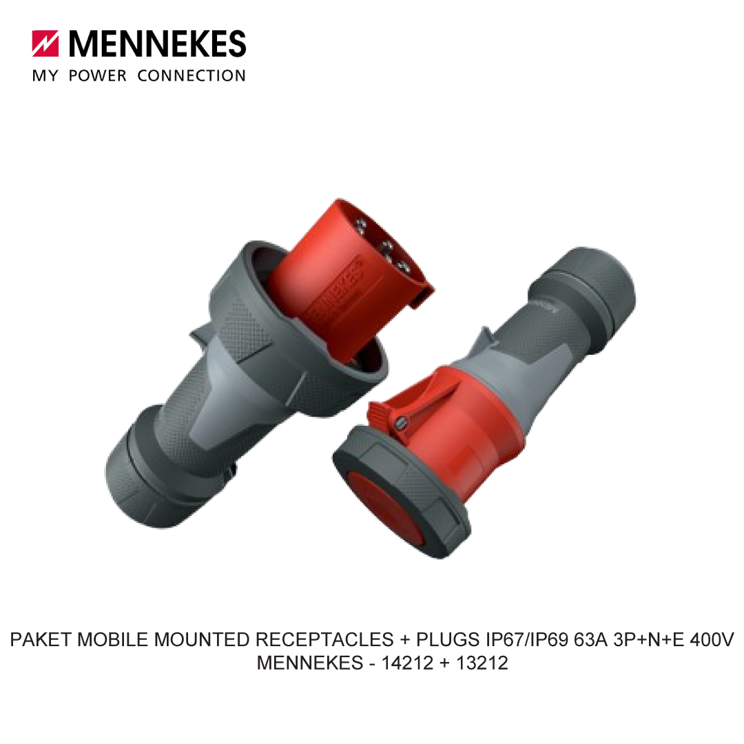 PAKET MOBILE MOUNTED RECEPTACLES + PLUGS IP67/IP69 63A 3P+N+E 400V