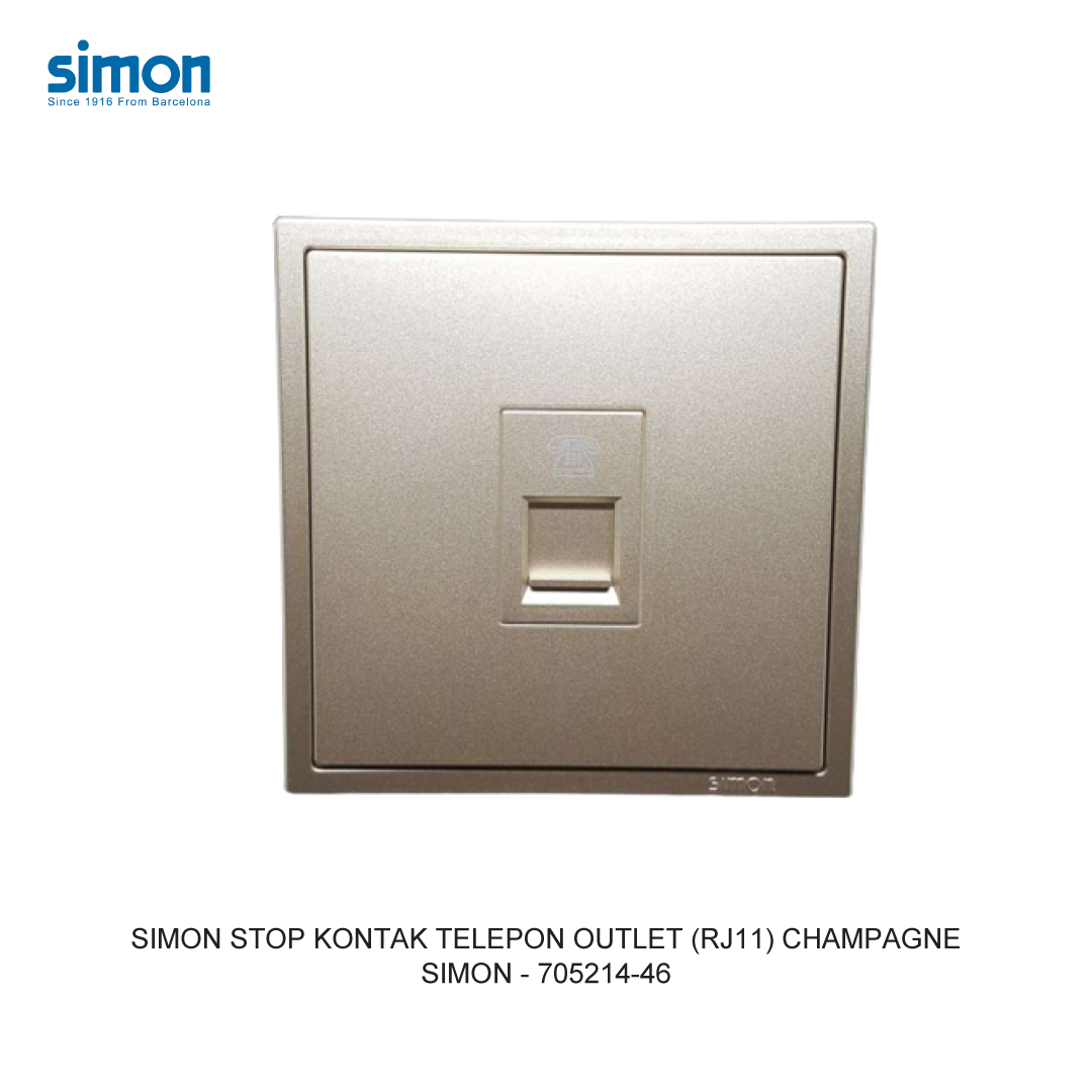 SIMON i7 STOP KONTAK TELEPON OUTLET (RJ11) CHAMPAGNE
