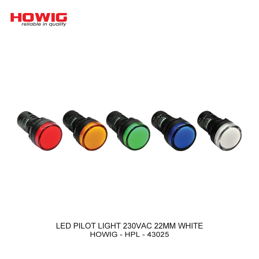 LED PILOT LIGHT 230VAC 22MM PUTIH