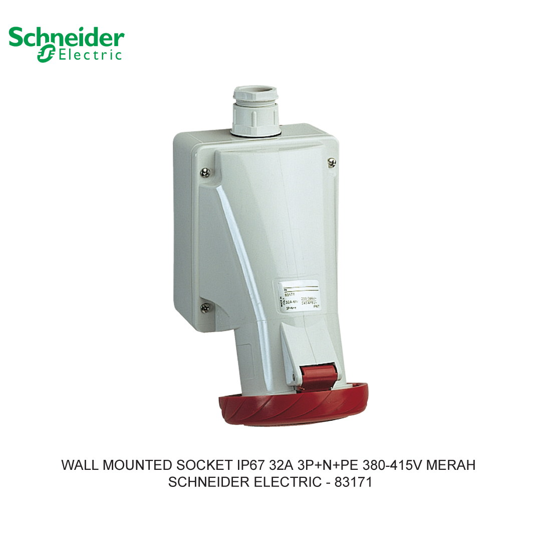 WALL MOUNTED SOCKET IP67 32A 3P+N+PE 380-415V MERAH