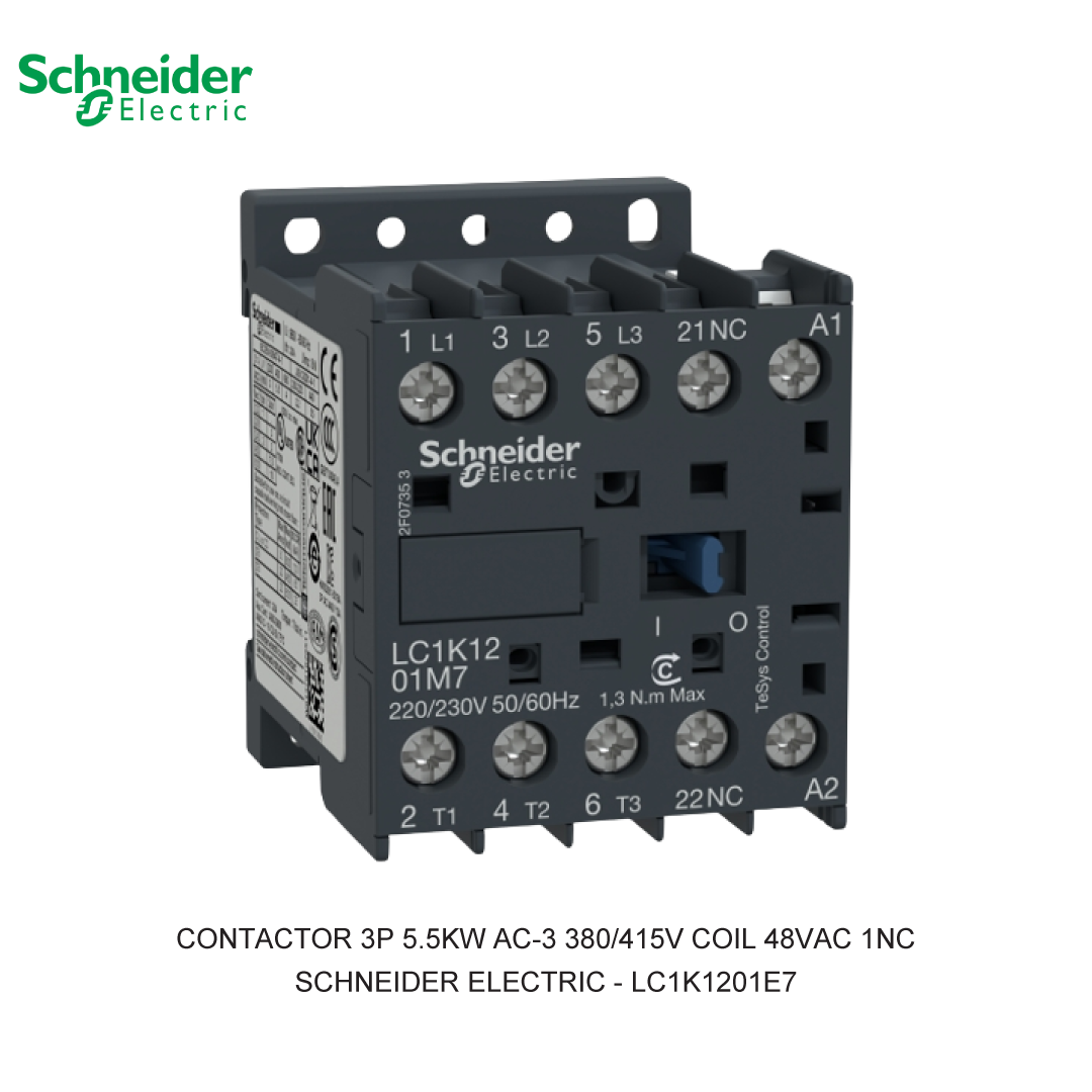 CONTACTOR 3P 5.5KW AC-3 380/415V COIL 48VAC 1NC