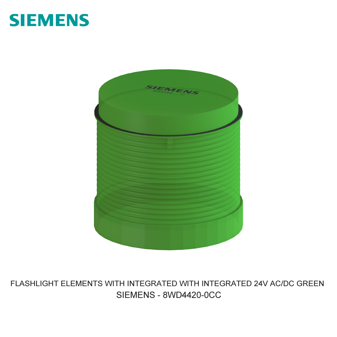 FLASHLIGHT ELEMENTS WITH INTEGRATED WITH INTEGRATED 24V AC/DC GREEN