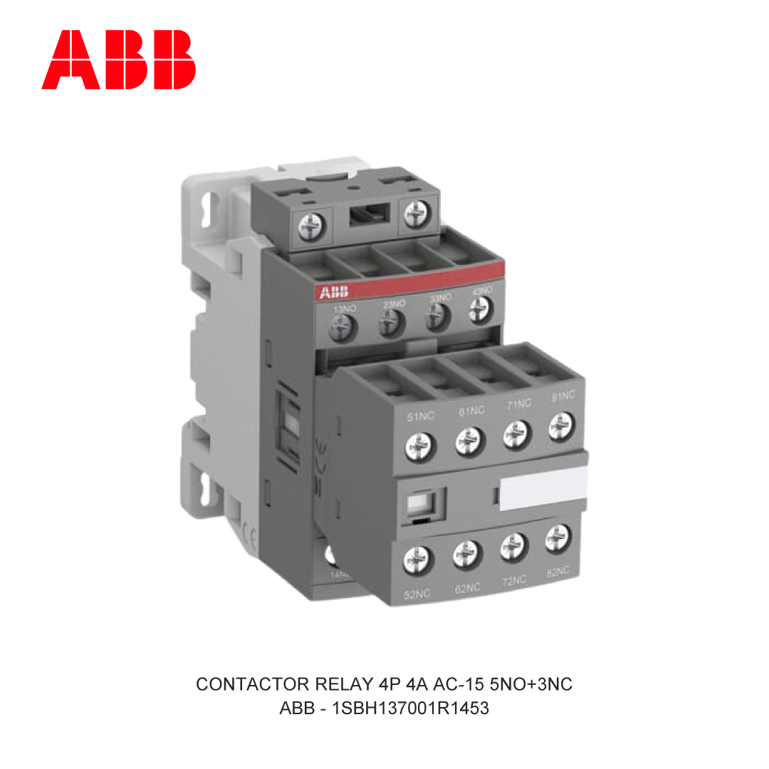 CONTACTOR RELAY 4P 4A AC-15 5NO+3NC