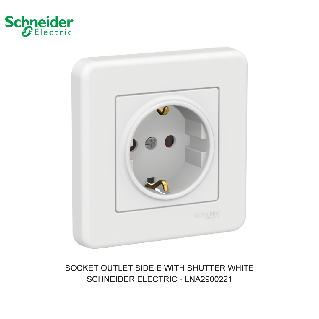 SOCKET OUTLET SIDE E WITH SHUTTER WHITE