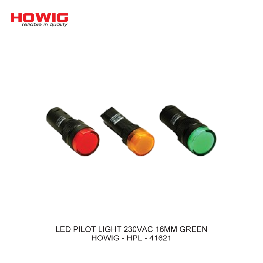 LED PILOT LIGHT 230VAC 16MM HIJAU