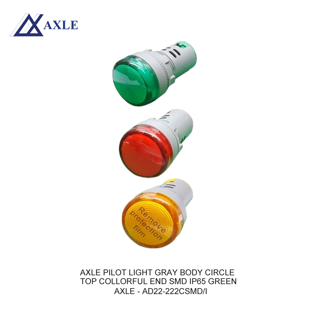 AXLE PILOT LIGHT GRAY BODY CIRCLE TOP COLLORFUL END SMD IP65 GREEN