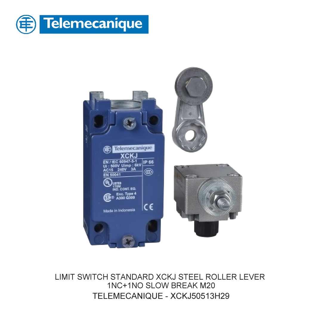LIMIT SWITCH STANDARD XCKJ STEEL ROLLER LEVER 1NC+1NO SLOW BREAK M20