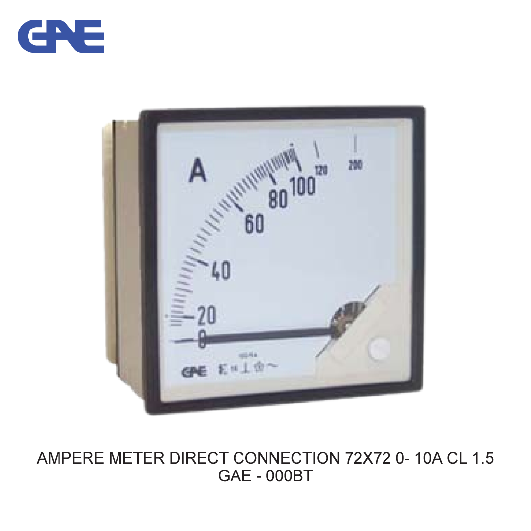 AMPERE METER DIRECT CONNECTION 72X72 0-10A CL 1.5