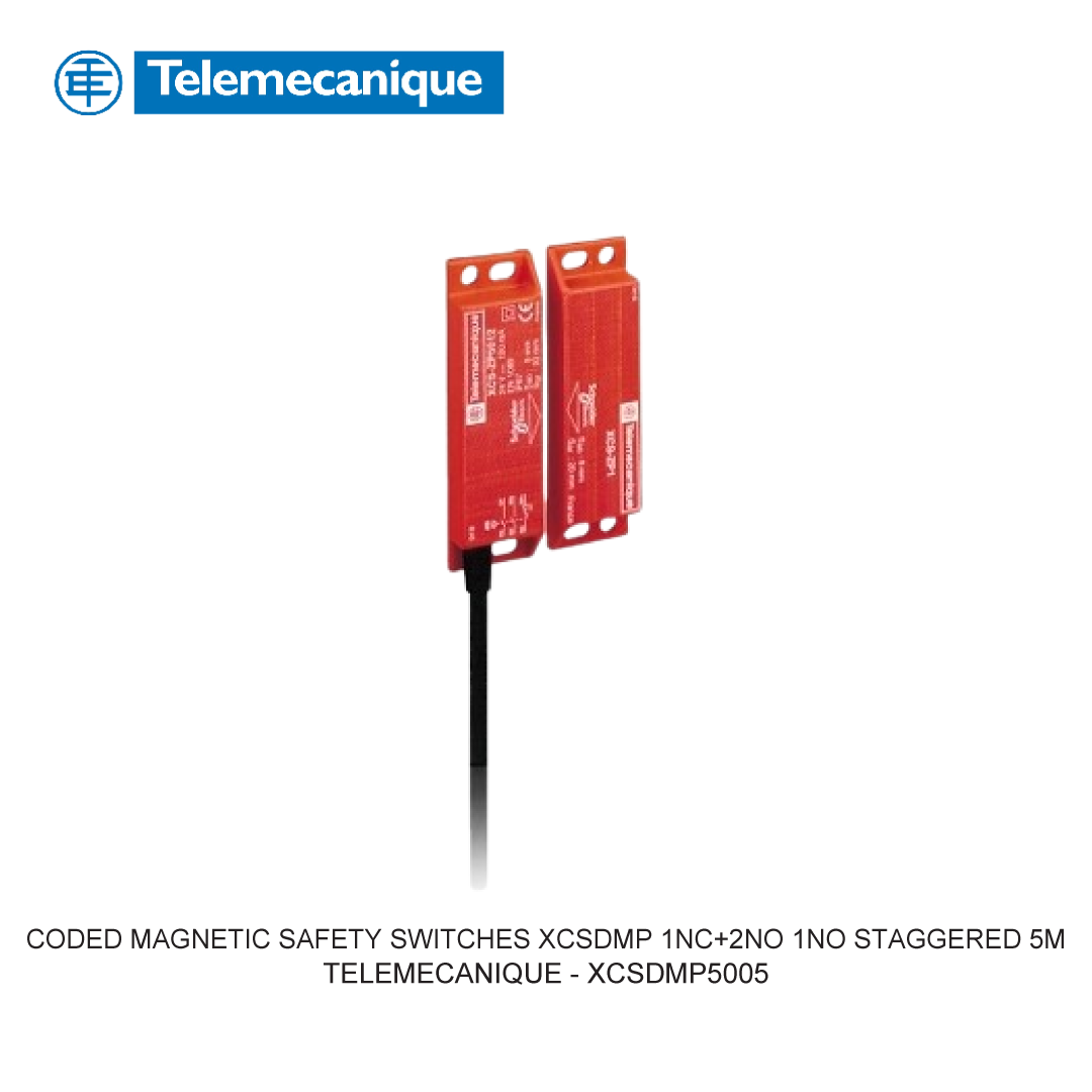CODED MAGNETIC SAFETY SWITCHES XCSDMP 1NC+2NO 1NO STAGGERED 5M