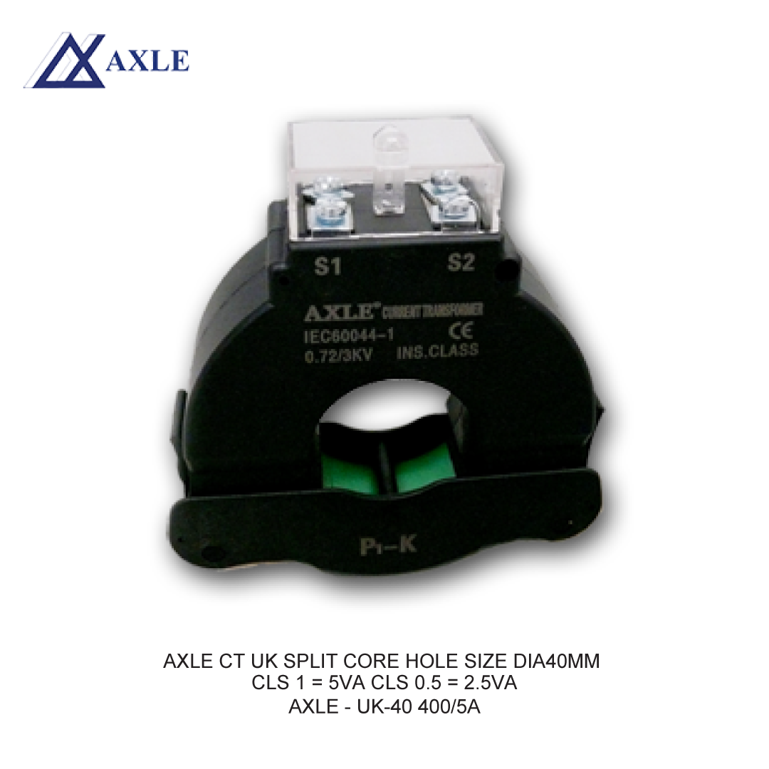 AXLE CT UK SPLIT CORE HOLE SIZE DIA40MM CLS 1 = 5VA CLS 0.5 = 2.5VA