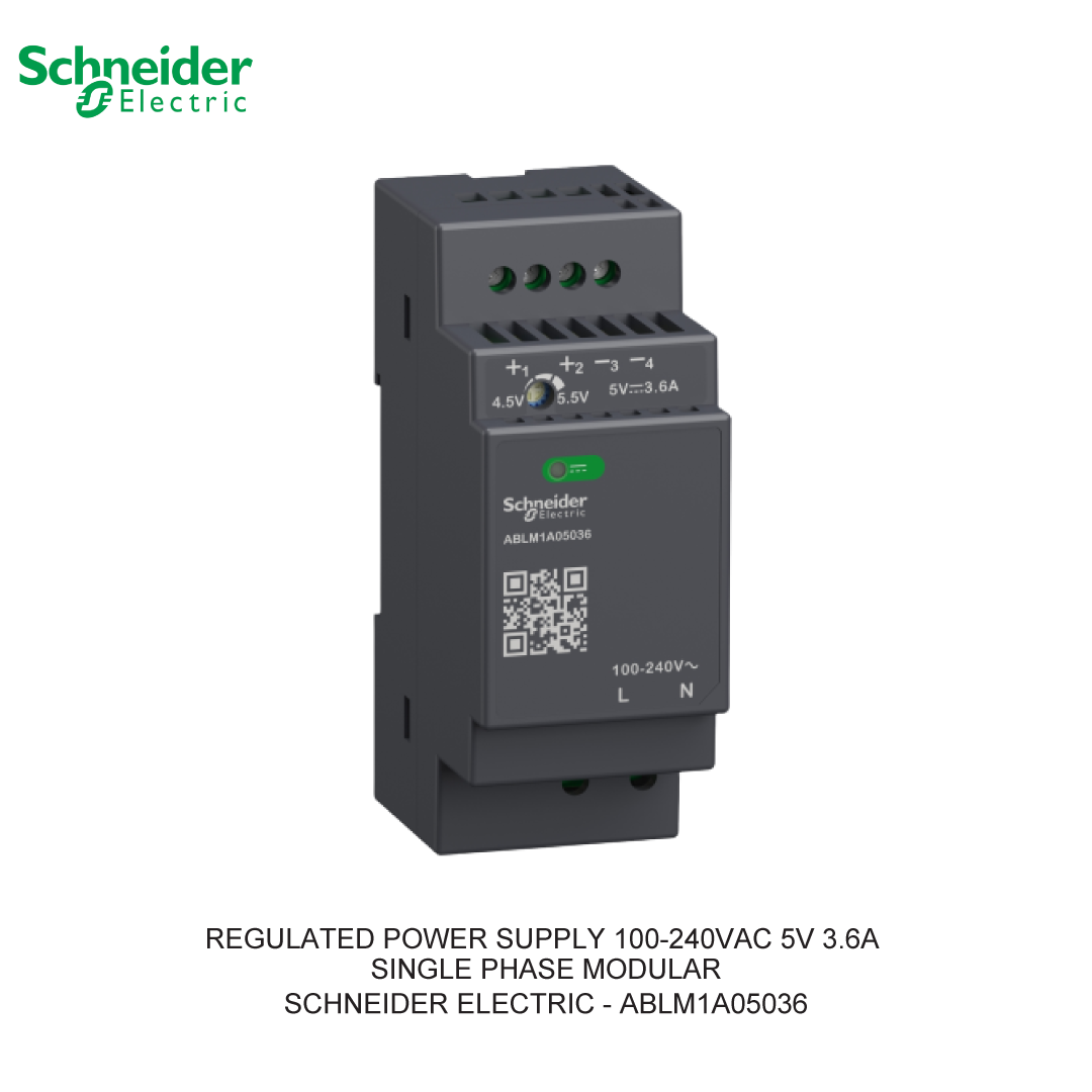 REGULATED POWER SUPPLY 100-240VAC 5V 3.6A SINGLE PHASE MODULAR