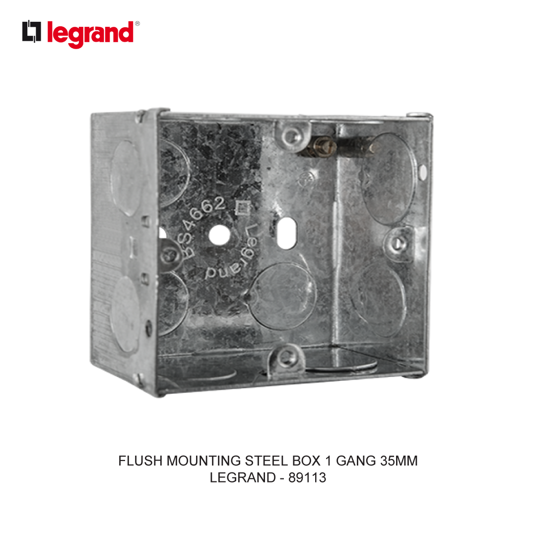 FLUSH MOUNTING STEEL BOX 1 GANG 35MM