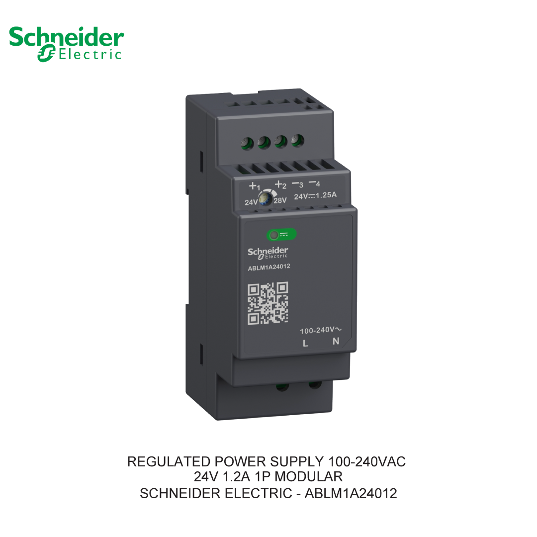 REGULATED POWER SUPPLY 100-240VAC 24V 1.2A 1P MODULAR