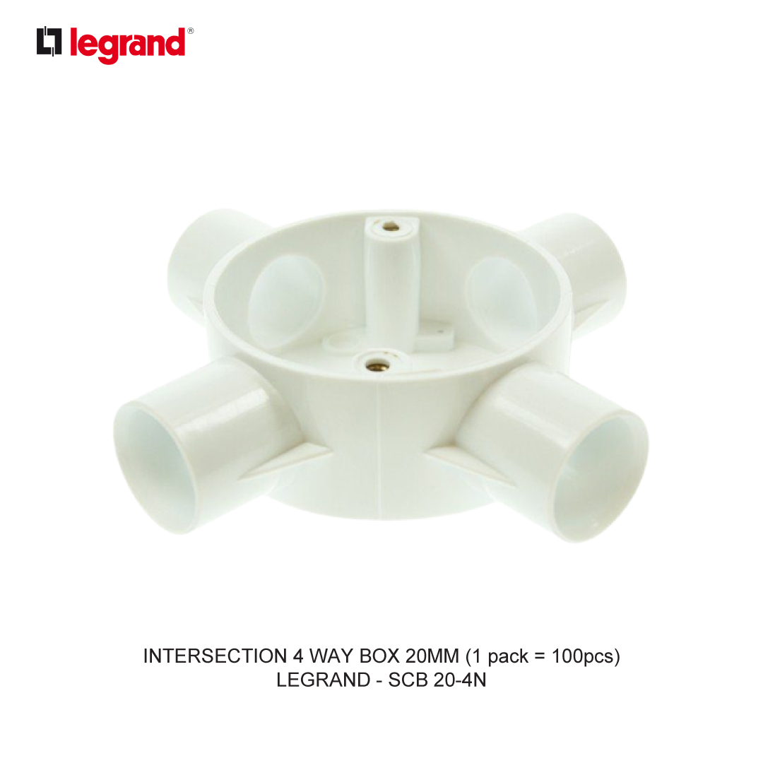 INTERSECTION 4 WAY BOX 20MM (1 pack = 100pcs) | ListrikKita.com