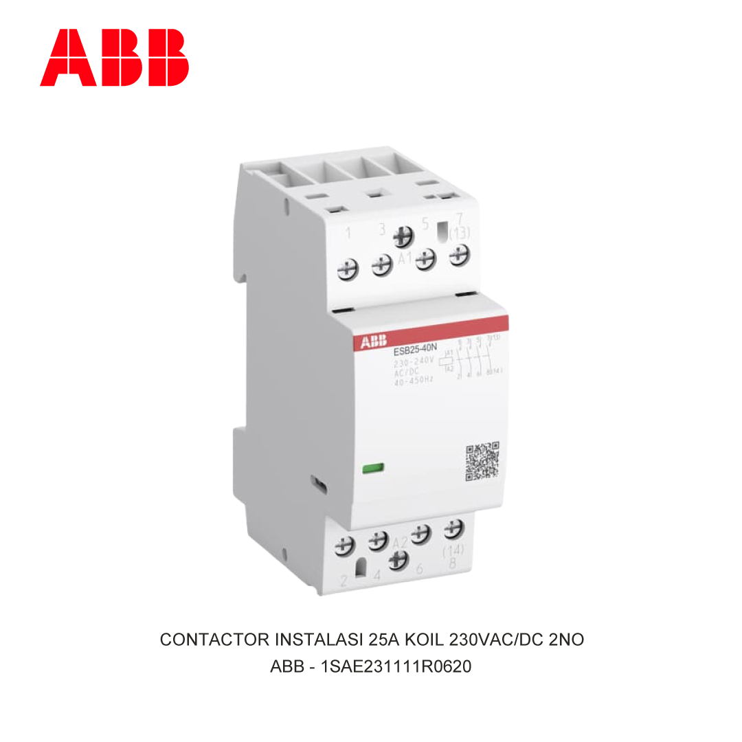 CONTACTOR INSTALASI 25A KOIL 230V AC/DC 2NO
