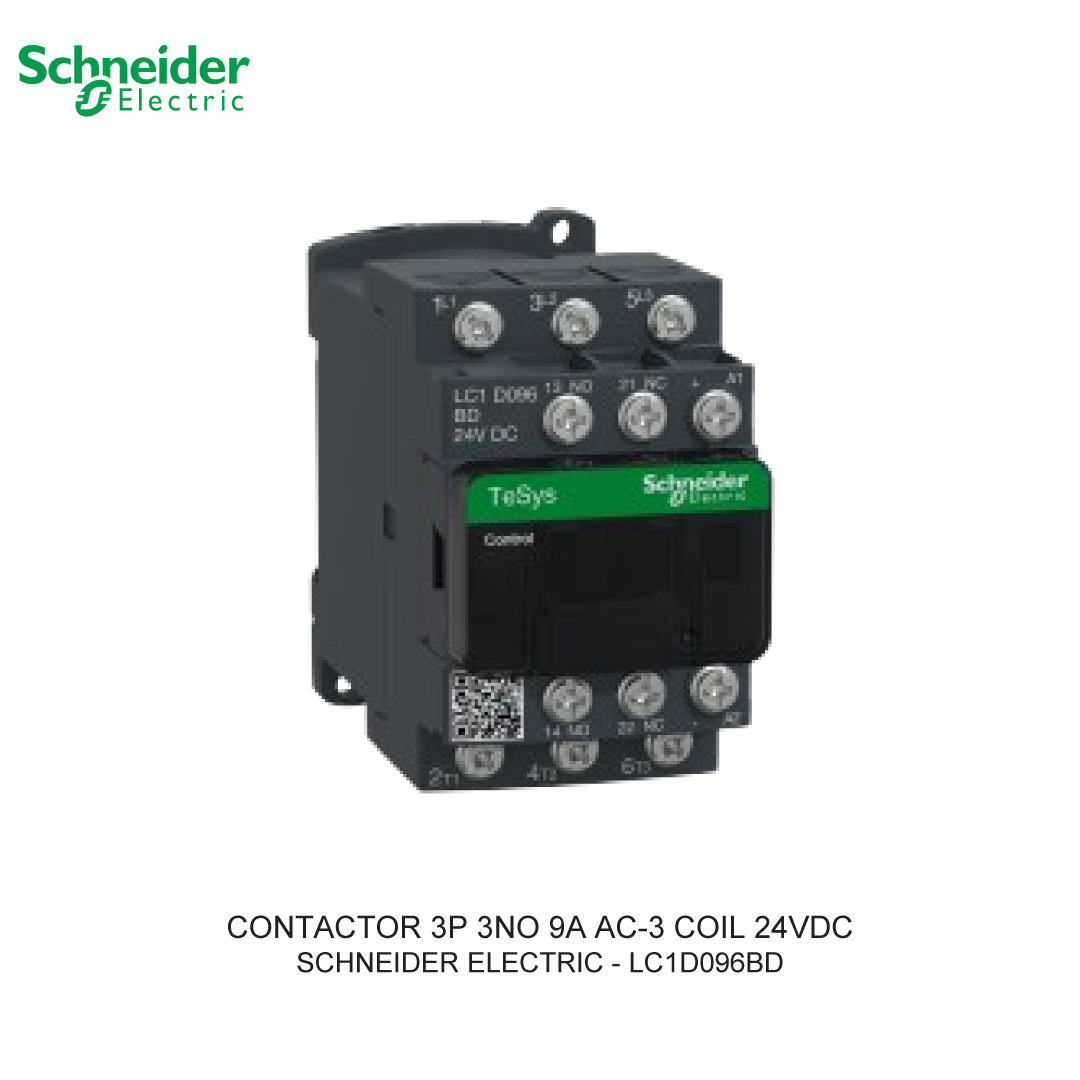 CONTACTOR 3P 3NO 9A AC-3 COIL 24VDC