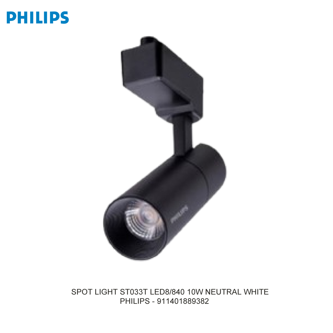 PHILIPS LAMPU SPOT ST033T LED8/840 10W NEUTRAL WHITE RUMAH LAMPU HITAM