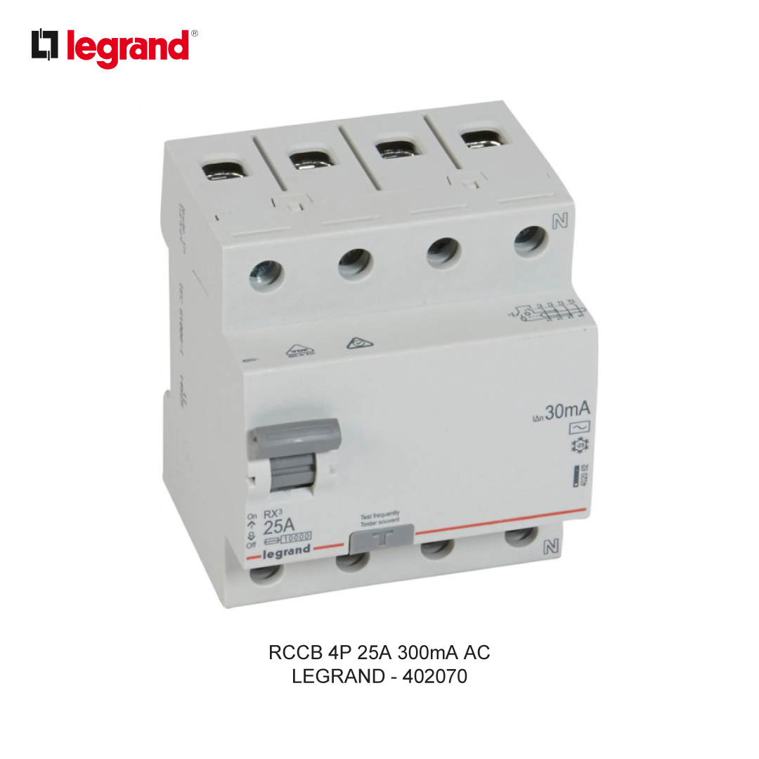 RCCB 4P 25A 300mA AC