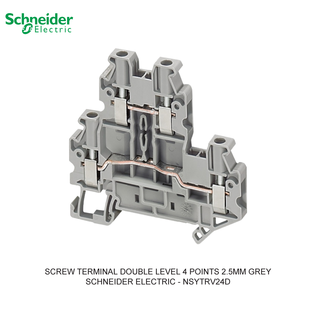 SCREW TERMINAL DOUBLE LEVEL 4 POINTS 2.5MM GREY