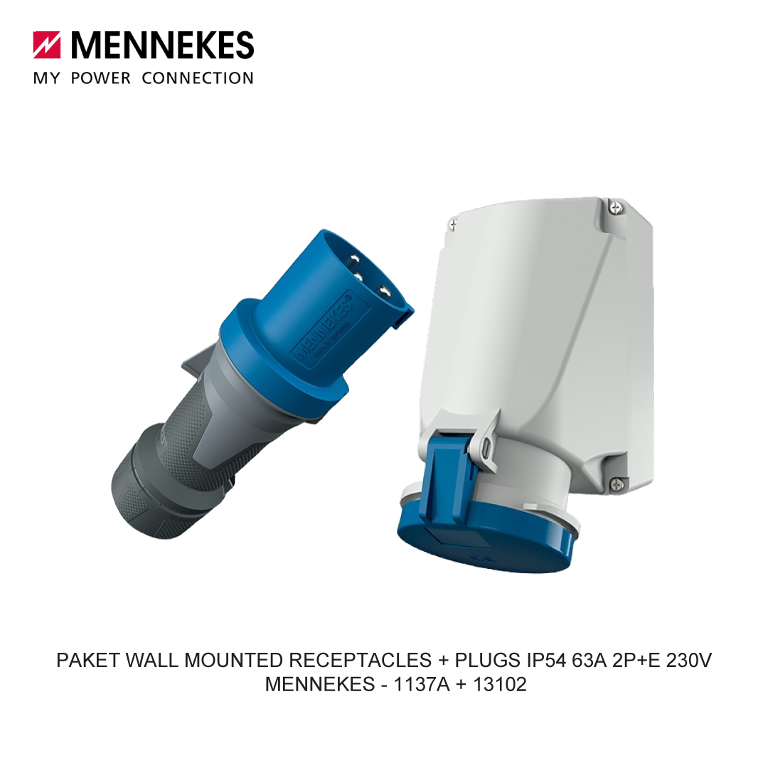 PAKET WALL MOUNTED RECEPTACLES + PLUGS IP54 63A 2P+E 230V