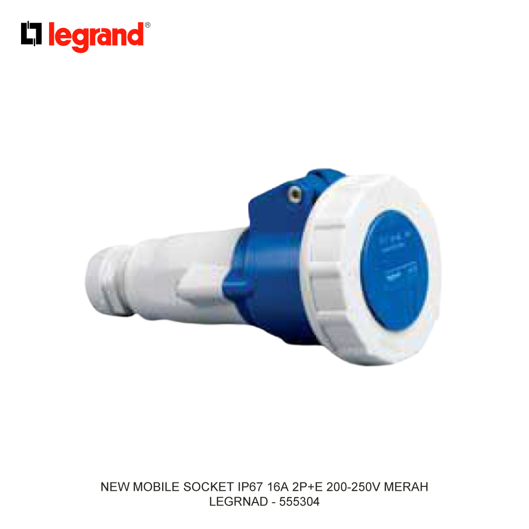NEW MOBILE SOCKET IP67 16A 2P+E 200-250V BLUE