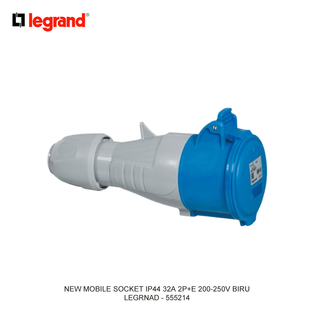 NEW MOBILE SOCKET IP44 32A 2P+E 200-250V BIRU