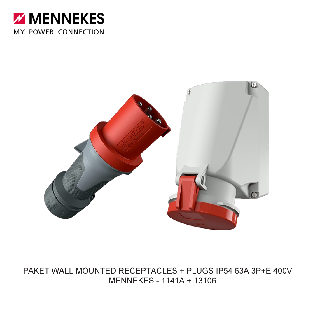 PAKET WALL MOUNTED RECEPTACLES + PLUGS IP54 63A 3P+E 400V