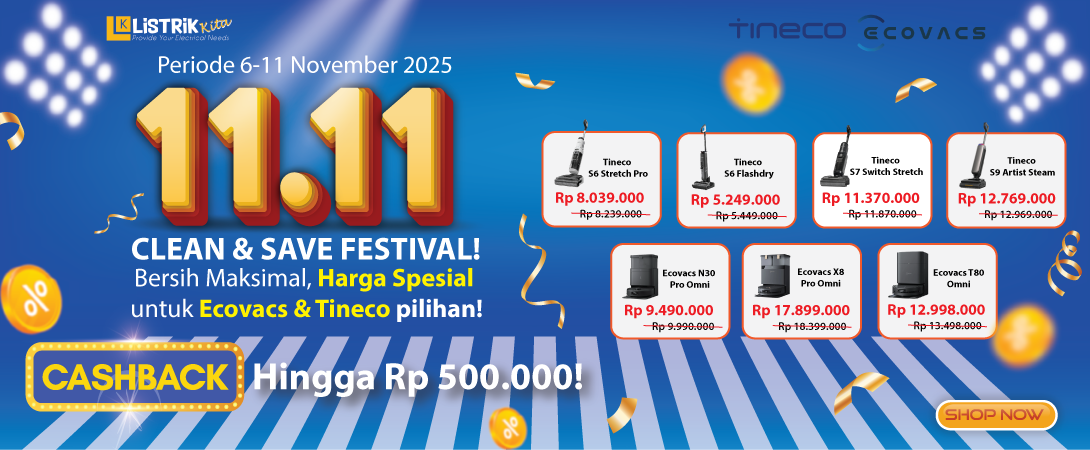 Promo Spesial 11.11 Tineco & Ecovacs! Dapatkan Harga Terbaik pada 6-11 November 2025